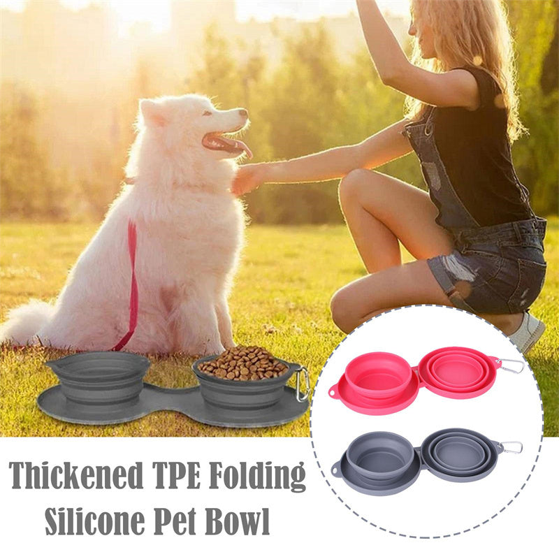 Foldable Double Travel Bowl