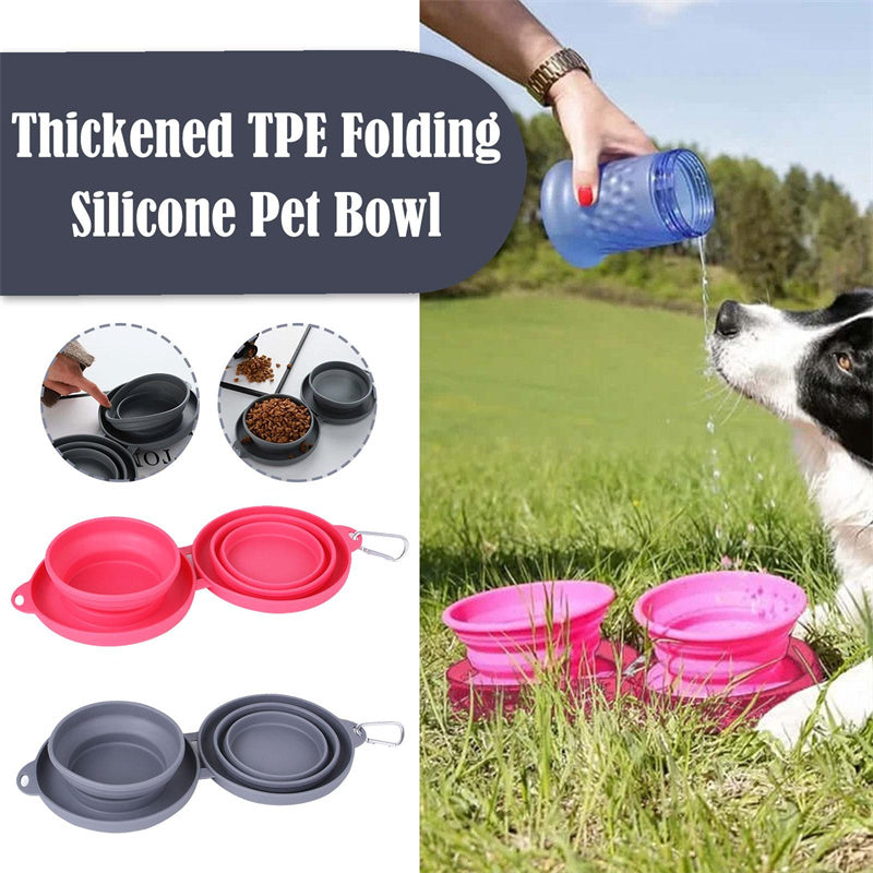 Foldable Double Travel Bowl